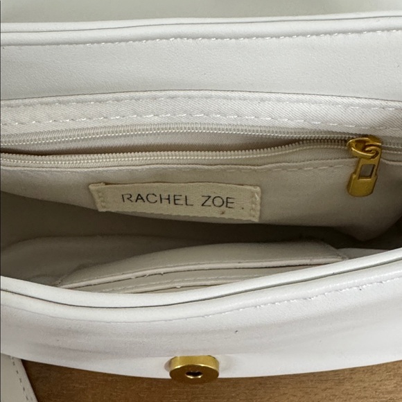 Rachel Zoe Vegan Leather White Handbag with Gold Details - Picture 4 of 4